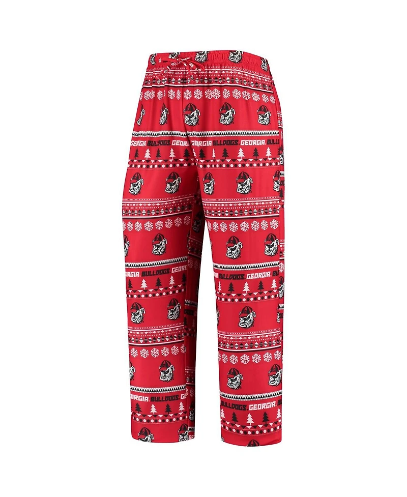 Men's Concepts Sport Red Georgia Bulldogs Ugly Sweater Knit Long Sleeve Top and Pant Set