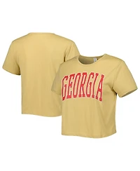 Women's ZooZatz Tan Georgia Bulldogs Core Fashion Cropped T-shirt