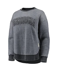 Women's Pressbox Black Georgia Bulldogs Ponchoville Pullover Sweatshirt