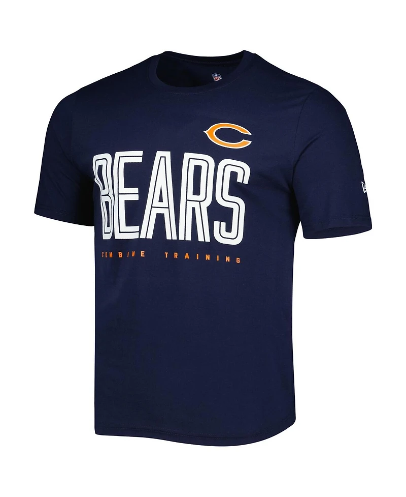 Men's New Era Navy Chicago Bears Combine Authentic Training Huddle Up T-shirt