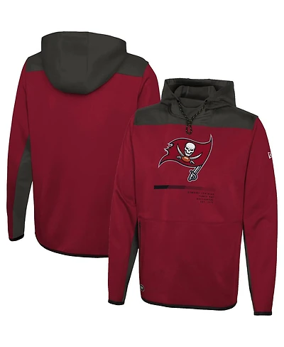 Men's New Era Red Tampa Bay Buccaneers Combine Authentic Hard Hitter Pullover Hoodie