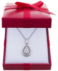 Diamond Pave Teardrop 18" Pendant Necklace (1 ct. t.w.) in 14k White Gold