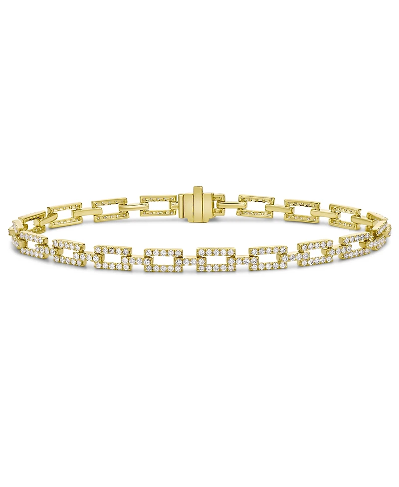 Diamond Square Link Bracelet (2 ct. t.w.) in 14k Gold or 14k White Gold
