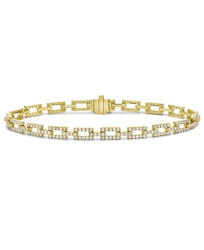 Diamond Square Link Bracelet (2 ct. t.w.) in 14k Gold or 14k White Gold