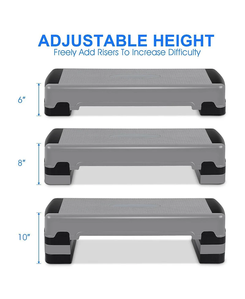 35'' Fitness Aerobic Step Cardio Adjustable 6"-8"-10"