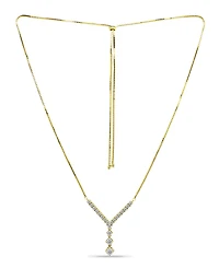 Macy's Cubic Zirconia 4, 5, 6 mm Graduated Drop Adjustable Necklace (5.5 ct. t.w.) 18K Sterling Silver or