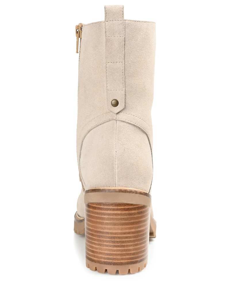 Journee Signature Women's Malle Lace Up Lug Sole Combat Booties