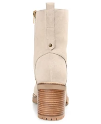 Journee Signature Women's Malle Lace Up Lug Sole Combat Booties