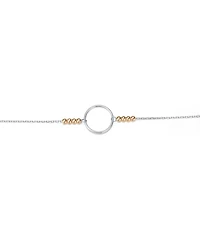 Elegant Sterling Silver Two-Tone Halo Bracelet