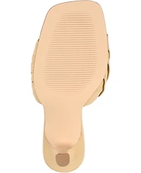Journee Signature Women's Juliette Leather Open Toe Dress Sandals