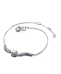 Sterling Silver Cubic Zirconia Center Stone Bracelet