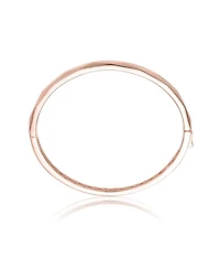 Classy Sterling Silver with Rose Gold Plating Bangle Bracelet