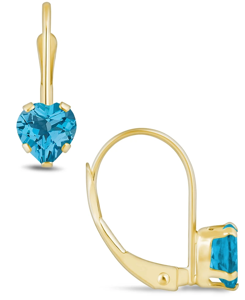 Macy's Gemstone Leverback Earrings 10K Yellow Gold