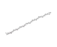 Genevive Cubic Zirconia Sterling Silver White Gold Plated Round Bezel Set Bracelet