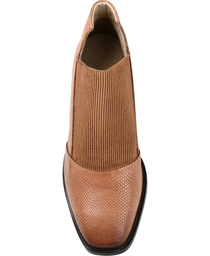 Journee Signature Women's Stylla Stretch Vamp Block Heel Shooties
