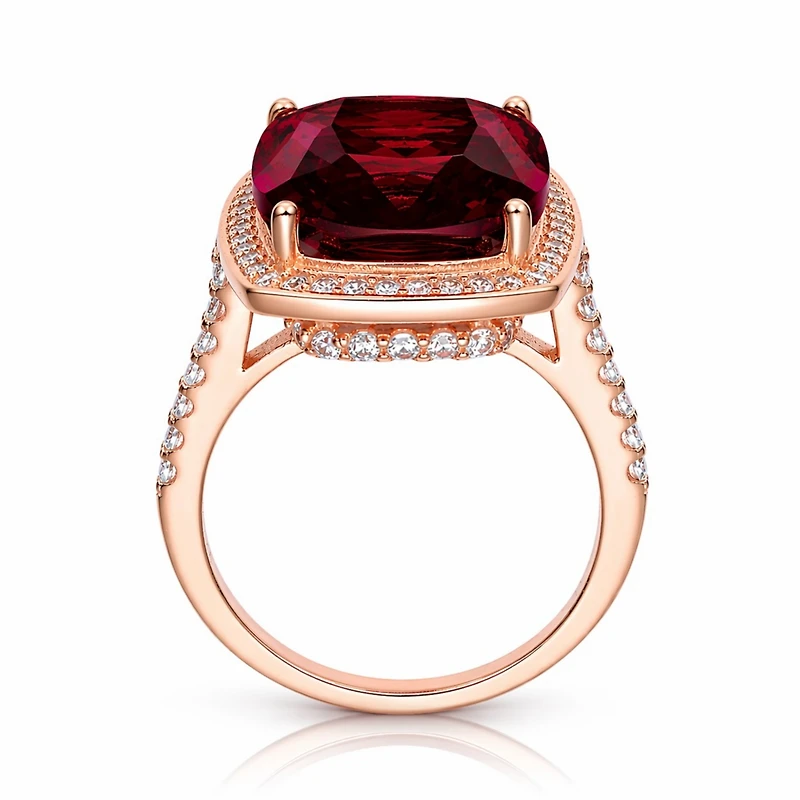 Sterling Silver Red Cubic Zirconia Statement Ring