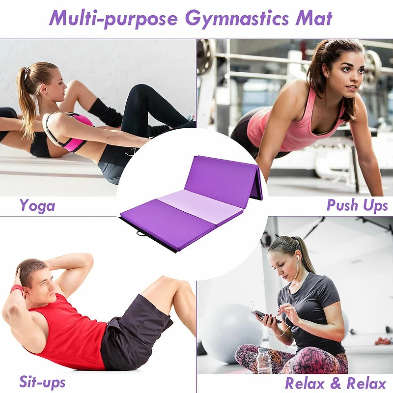 Costway 4'x8'x2'' Gymnastics Yoga Mat Thick Folding Panel Gym
