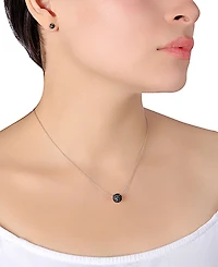 Gianni Bernini 2-Piece Clear Crystal Pave Ball Stud Necklace Set (1.2 ct. t.w.) Sterling Silver