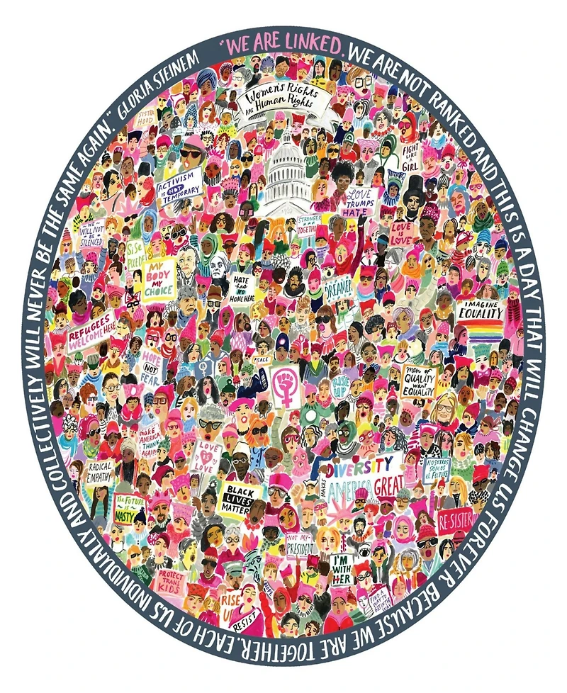 Eeboo Piece and Love Women March 500 Piece Round Circle Jigsaw Puzzle Set