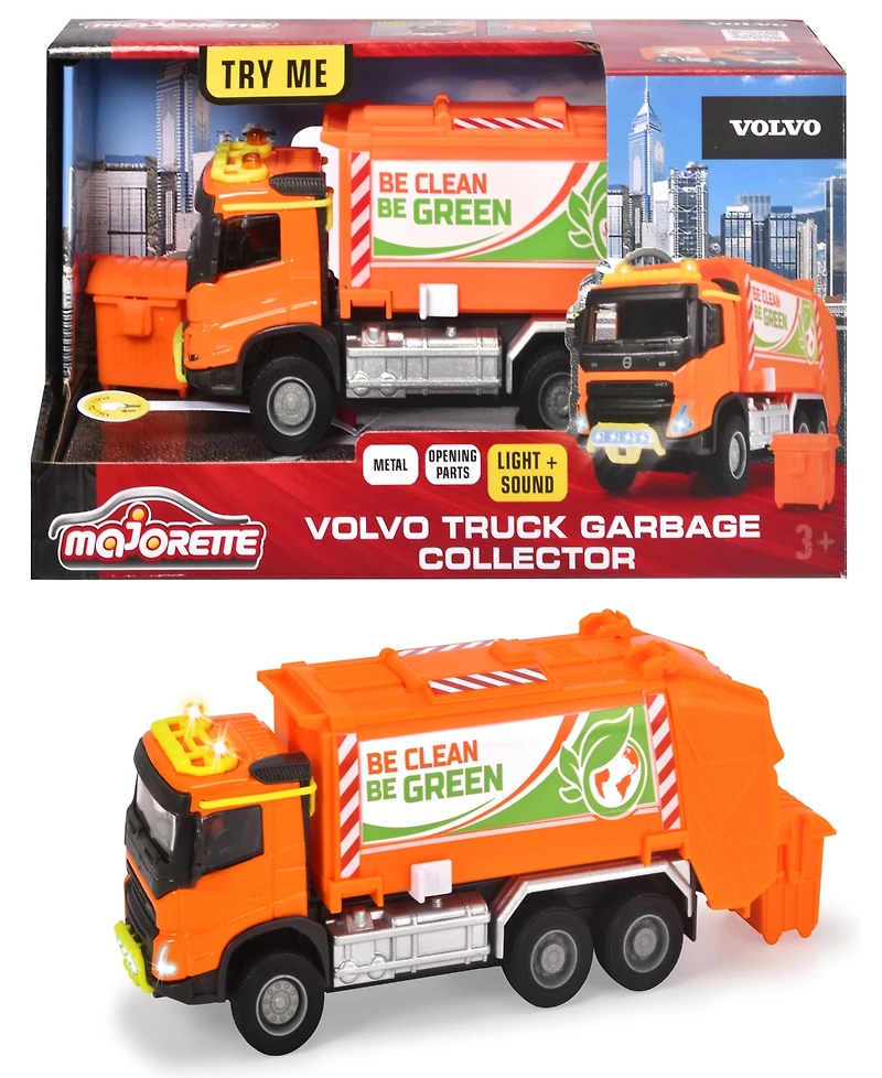 Majorette Volvo Truck Garbage Collector Die-Cast Light Sound Vehicle