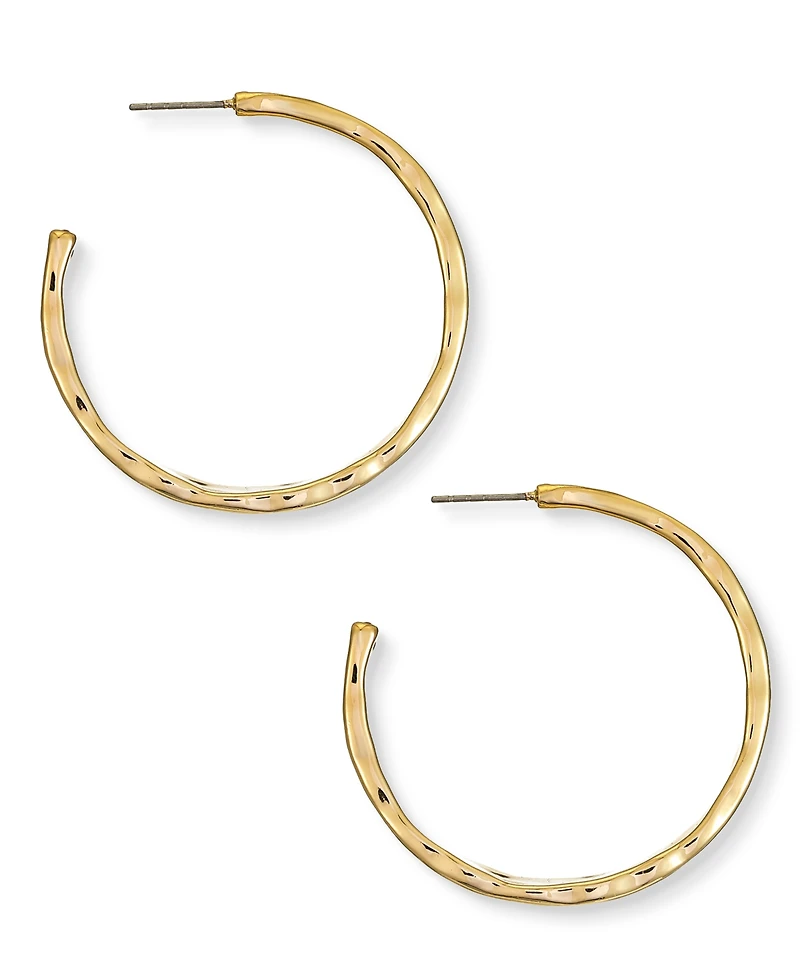 Style & Co Silver-Tone Hammered Medium Hoop Earrings 1.5", Exclusively at Macy's
