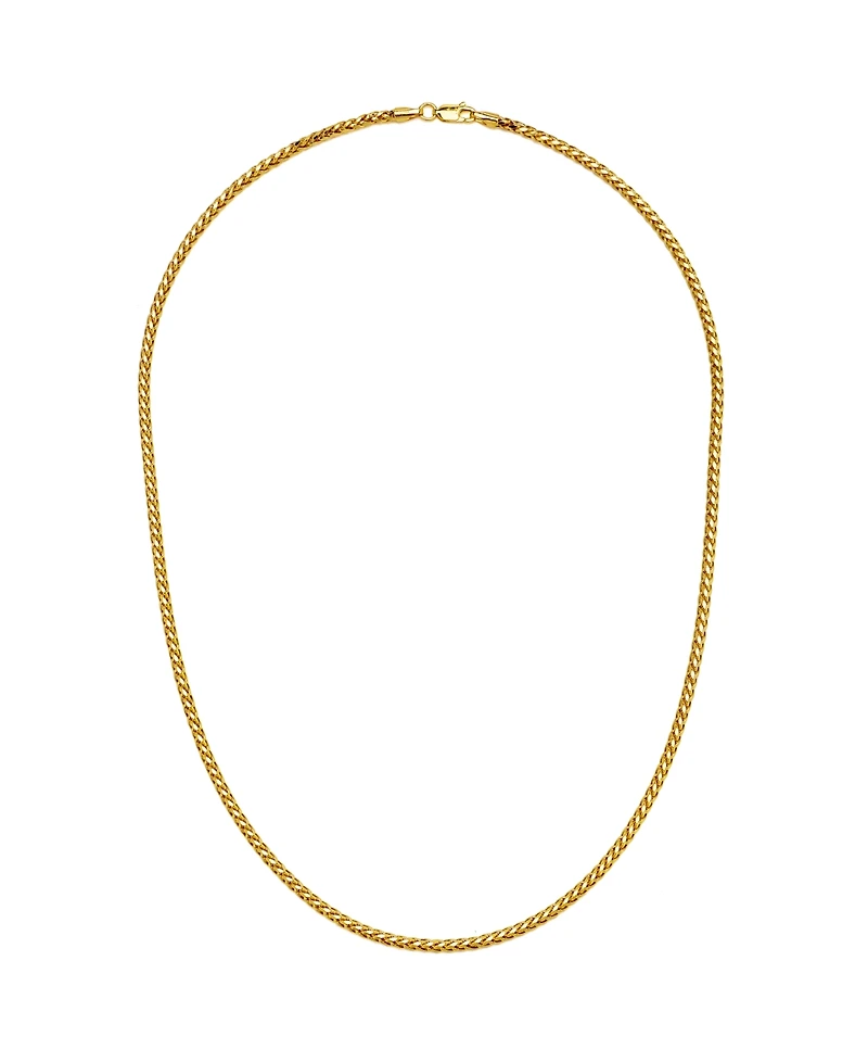 Square Wheat Link 20" Chain Necklace in 14k Gold