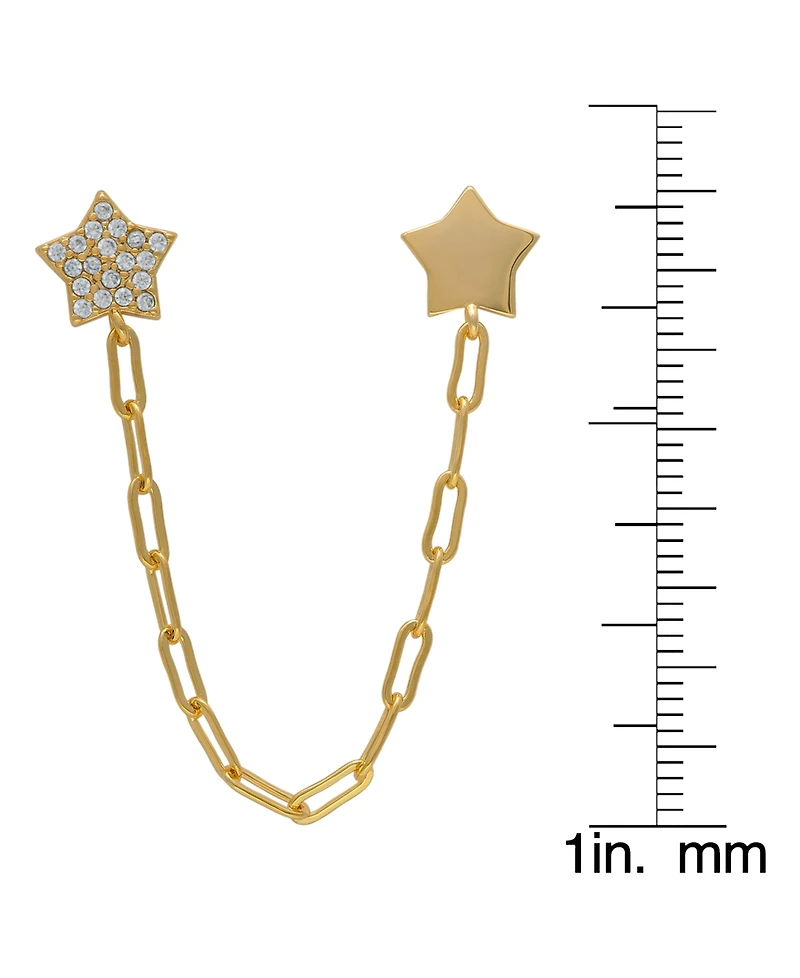 Macy's Cubic Zirconia Double Star Chain Dangling Earrings