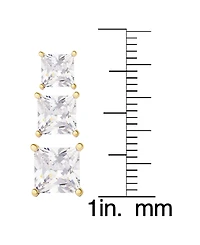Macy's 3 Pairs Square Cubic Zirconia Stud Set