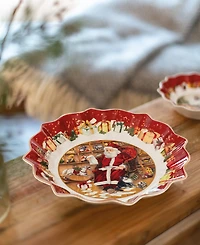 Villeroy & Boch Toy's Fantasy Large Round Bowl, Santa Reads Wish Lists