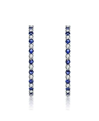 Rhodium Plated Cubic Zirconia Hoop Earrings