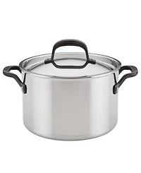 KitchenAid 5-Ply Clad Stainless Steel 6 Quart Induction Stockpot with Lid