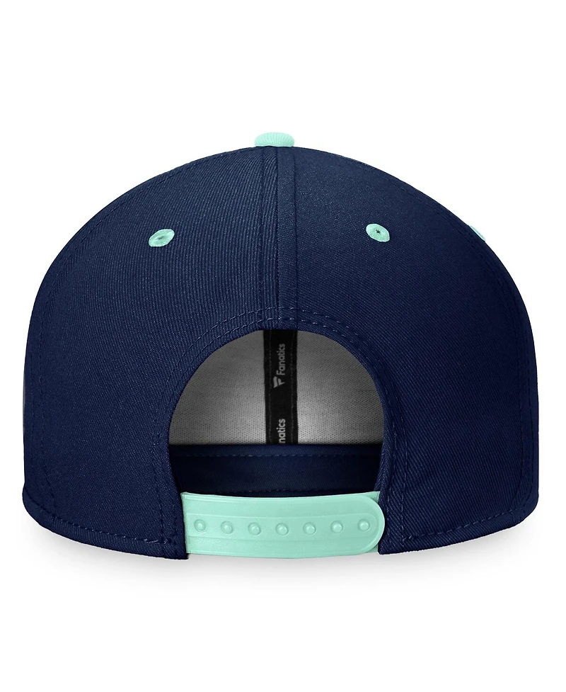 Men's Fanatics Deep Sea Blue, Light Blue Seattle Kraken Heritage City Two-Tone Snapback Hat