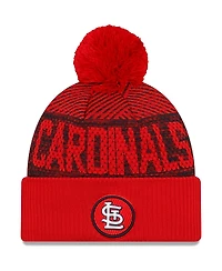 Men's New Era Red St. Louis Cardinals Authentic Collection Sport Cuffed Knit Hat with Pom