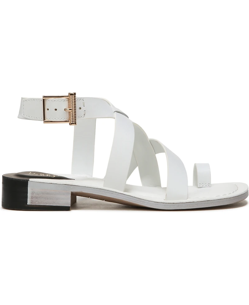 Franco Sarto Women's Ina Toe Loop Ankle Strap Stacked Heel Sandals