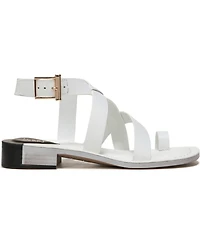 Franco Sarto Women's Ina Toe Loop Ankle Strap Stacked Heel Sandals