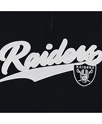 Men's Tommy Hilfiger Black, Silver Las Vegas Raiders Aiden Quarter-Zip Top