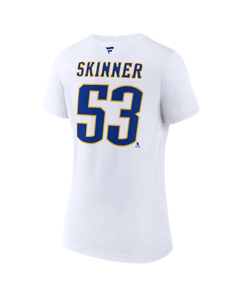 Women's Fanatics Jeff Skinner White Buffalo Sabres Special Edition 2.0 Name and Number V-Neck T-shirt