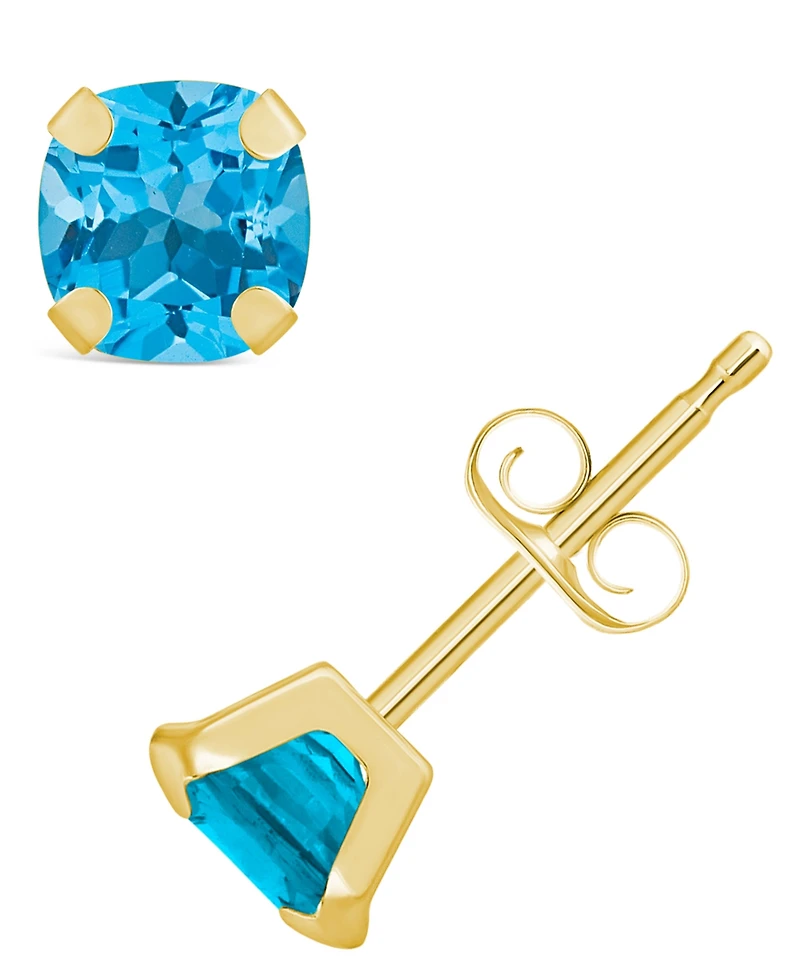 Macy's Gemstone Stud Earrings 10k Yellow Gold