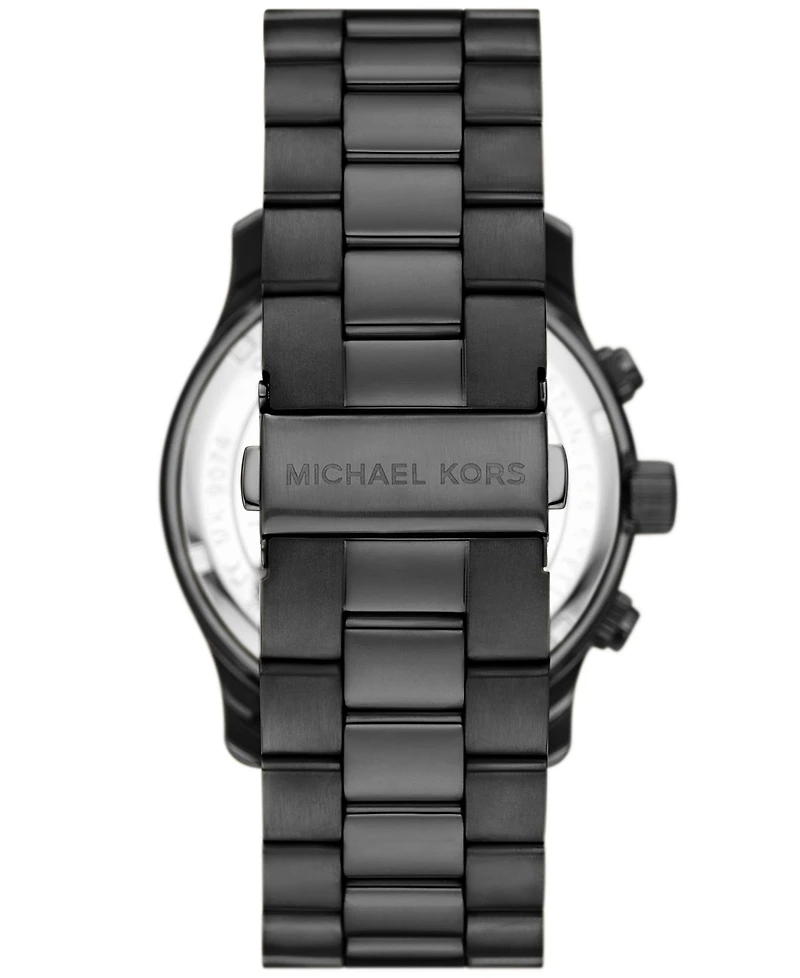 Michael Kors Unisex Runway Chronograph Black Stainless Steel Bracelet Watch, 45mm