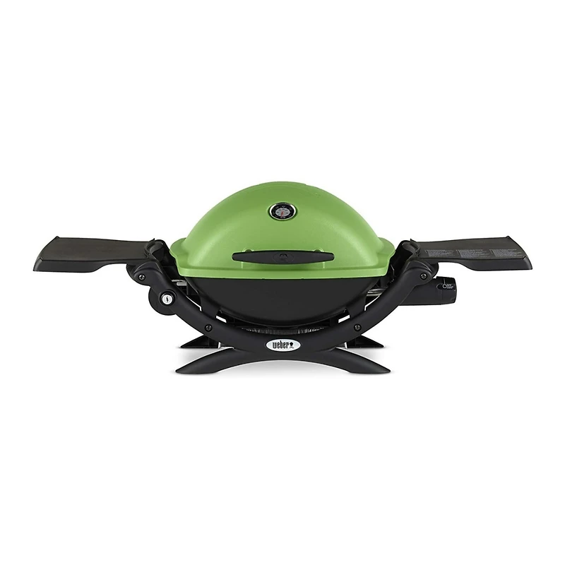 Weber Q 1200 Liquid Propane Grill (Green) With Grill Cover