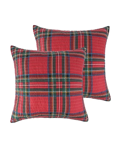 Levtex Spencer Red Plaid 2-Pc. Sham Set, European
