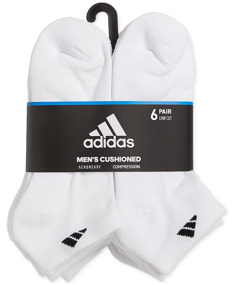 adidas Men's Cushioned Athletic 6-Pack Low Cut Socks