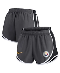 Women's Nike Charcoal Pittsburgh Steelers Logo Performance Tempo Shorts