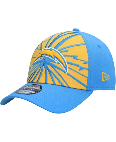 Men's New Era Gold, Powder Blue Los Angeles Chargers Shattered 39THIRTY Flex Hat