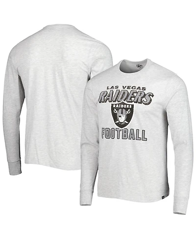 Men's '47 Brand Heathered Gray Las Vegas Raiders Dozer Franklin Long Sleeve T-shirt