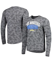 Men's Msx by Michael Strahan Black Los Angeles Chargers Performance Camo Long Sleeve T-shirt