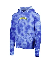 Men's New Era Powder Blue Los Angeles Chargers Team Tie-Dye Pullover Hoodie
