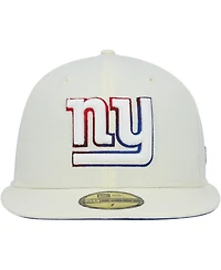 Men's New Era Cream York Giants Chrome Dim 59FIFTY Fitted Hat