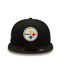 Men's New Era Black Pittsburgh Steelers Super Bowl Xl Citrus Pop 59FIFTY Fitted Hat