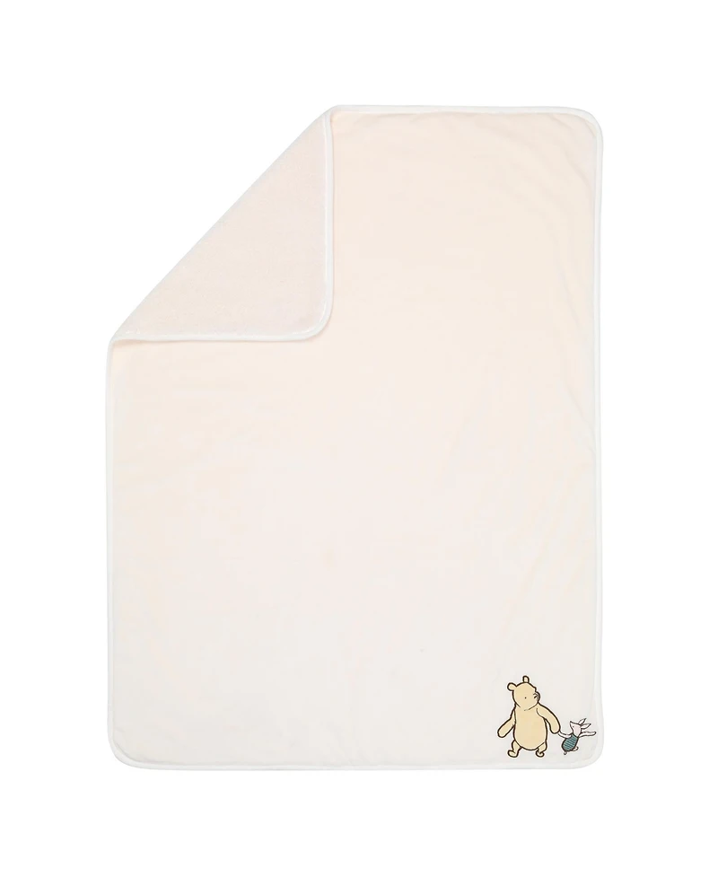 Lambs & Ivy Baby Disney Storytime Pooh Ultra Soft Fleece Blanket - Cream